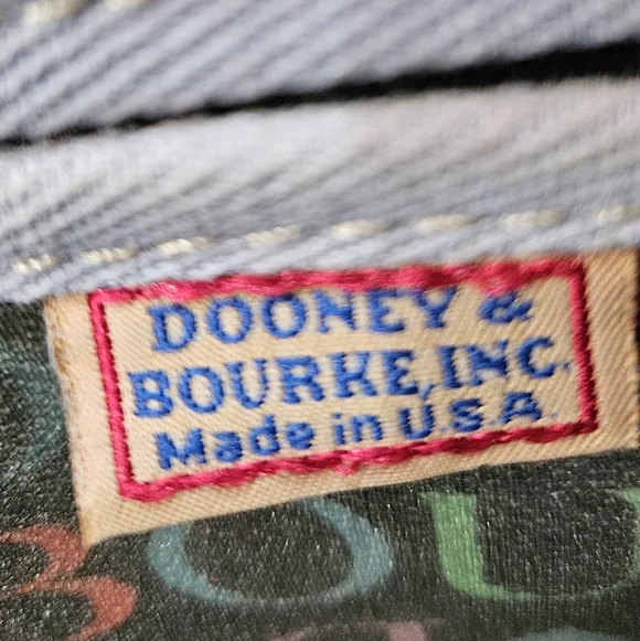 Dooney & Bourke Multicolor Logo Drawstring Tote | Y2K | Leather Trim - Picture 13 of 15
